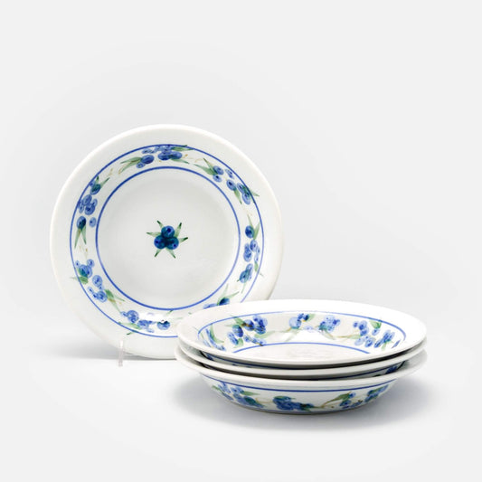Handmade Pottery Individual Pasta Bowl in Blueberry pattern made by Carroccia Tony  in Italy