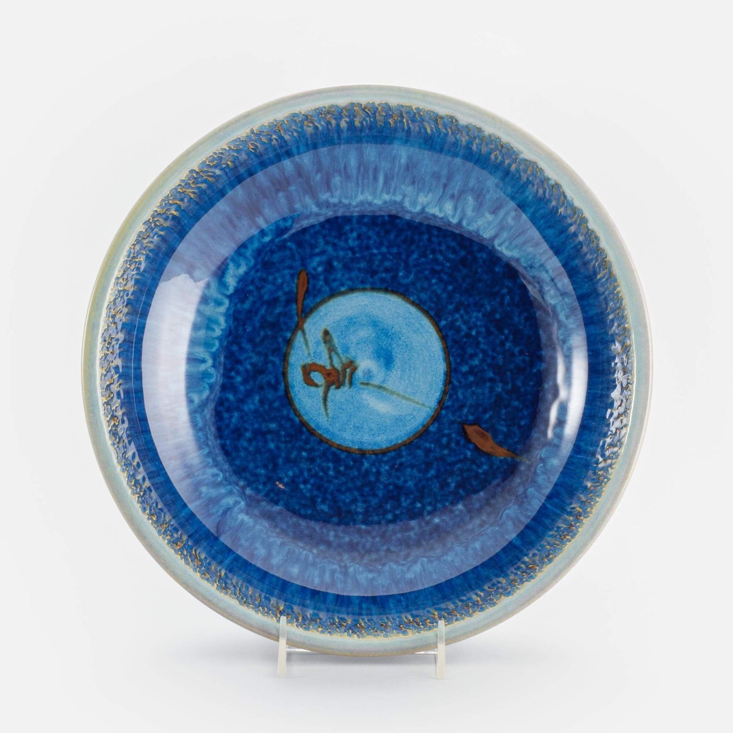 Handmade Pottery Large Serving Pasta Bowl in Cobalt pattern made by Carroccia Tony in Italy