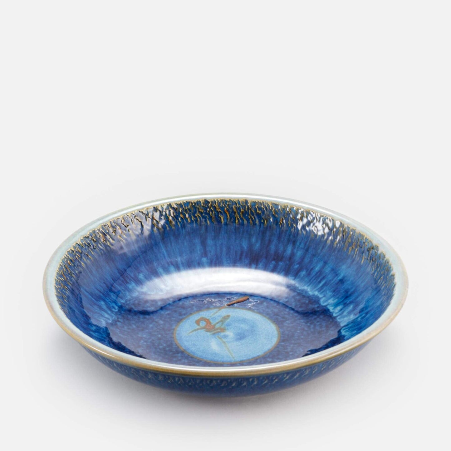 Handmade Pottery Large Serving Pasta Bowl in Cobalt pattern made by Carroccia Tony in Italy