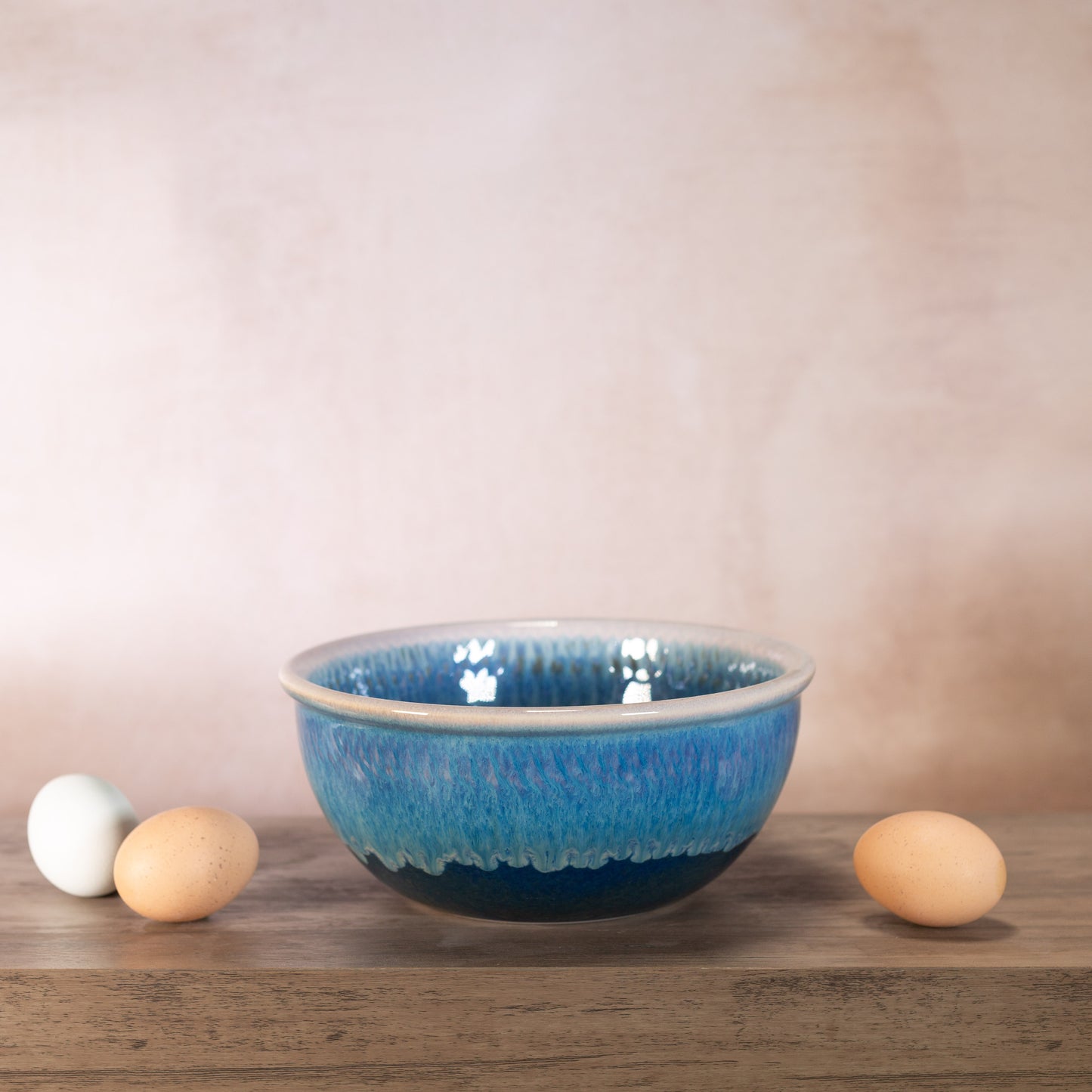 Handmade Pottery 8 Inch Mixing Bowl in Cobalt pattern made by Carroccia Tony in Italy