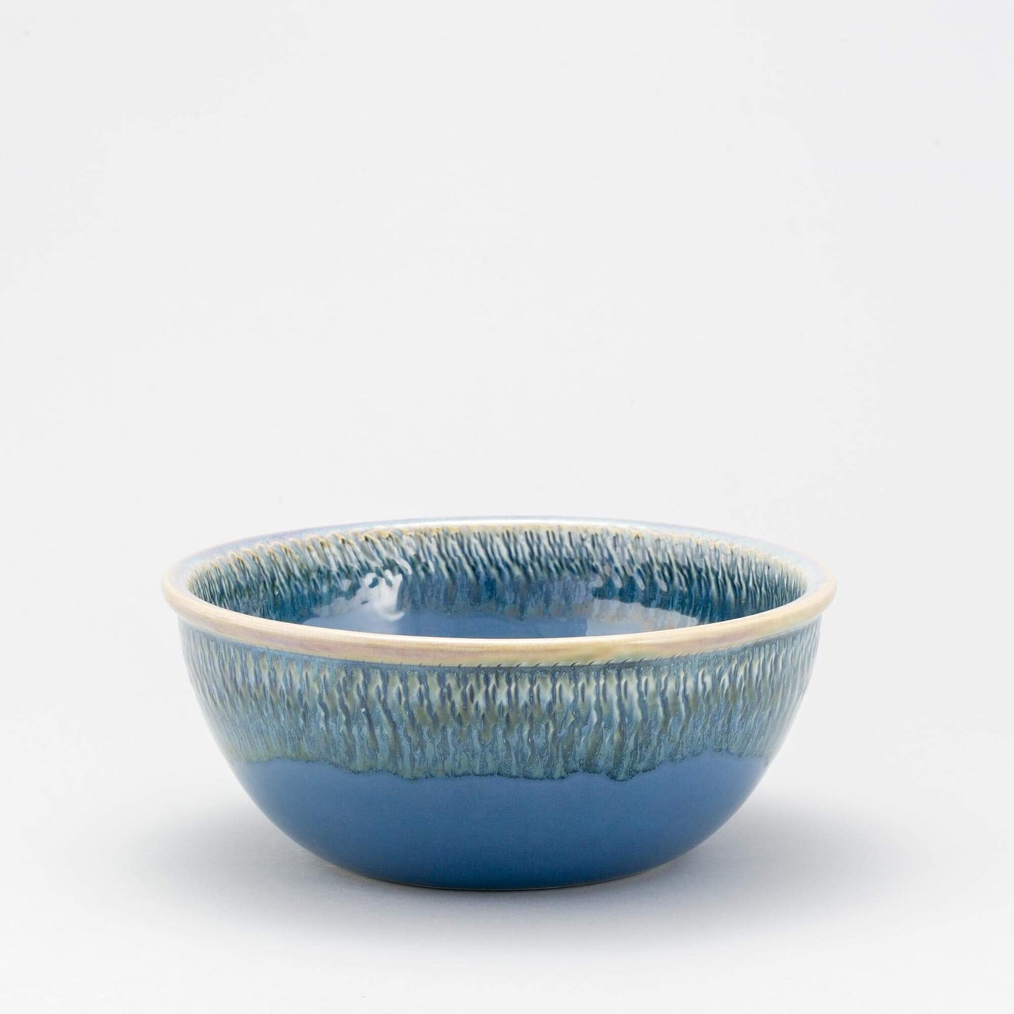 Handmade Pottery 10 Inch Mixing Bowl in Blue Oribe pattern made by Carroccia Tony in Italy