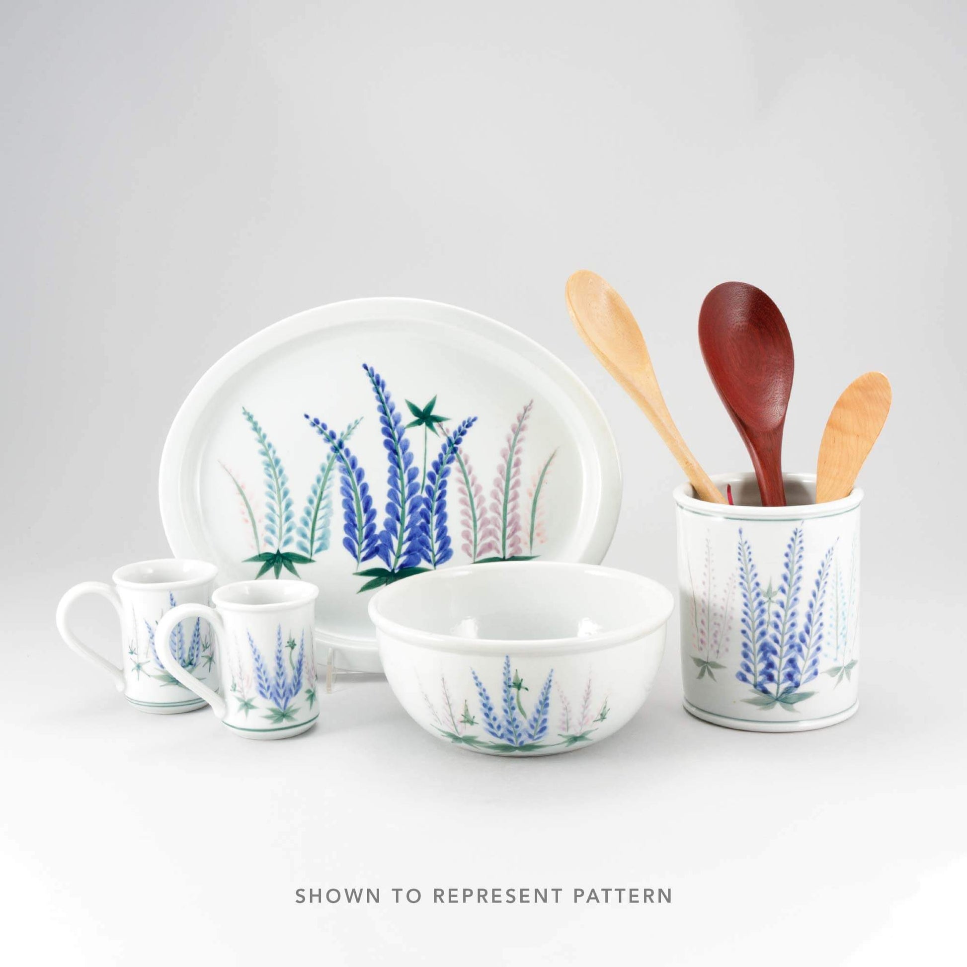 Handmade Pottery Small Chip & Dip in Lupine pattern made by Carroccia Tony  in Italy