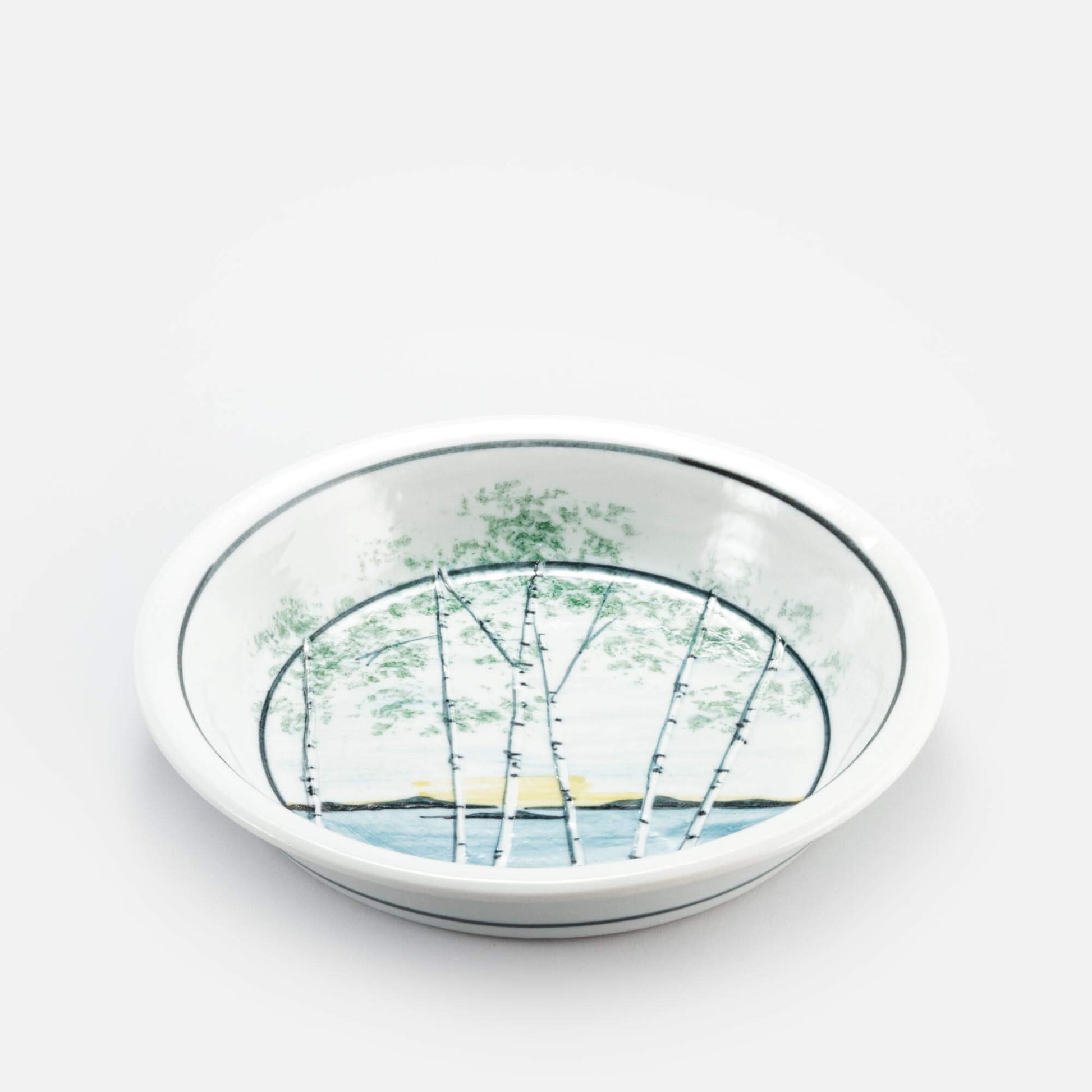 Handmade Pottery Pie Plate in Birch Point pattern made by Carroccia Tony  in Italy