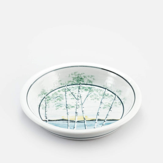 Handmade Pottery Pie Plate in Birch Point pattern made by Carroccia Tony  in Italy