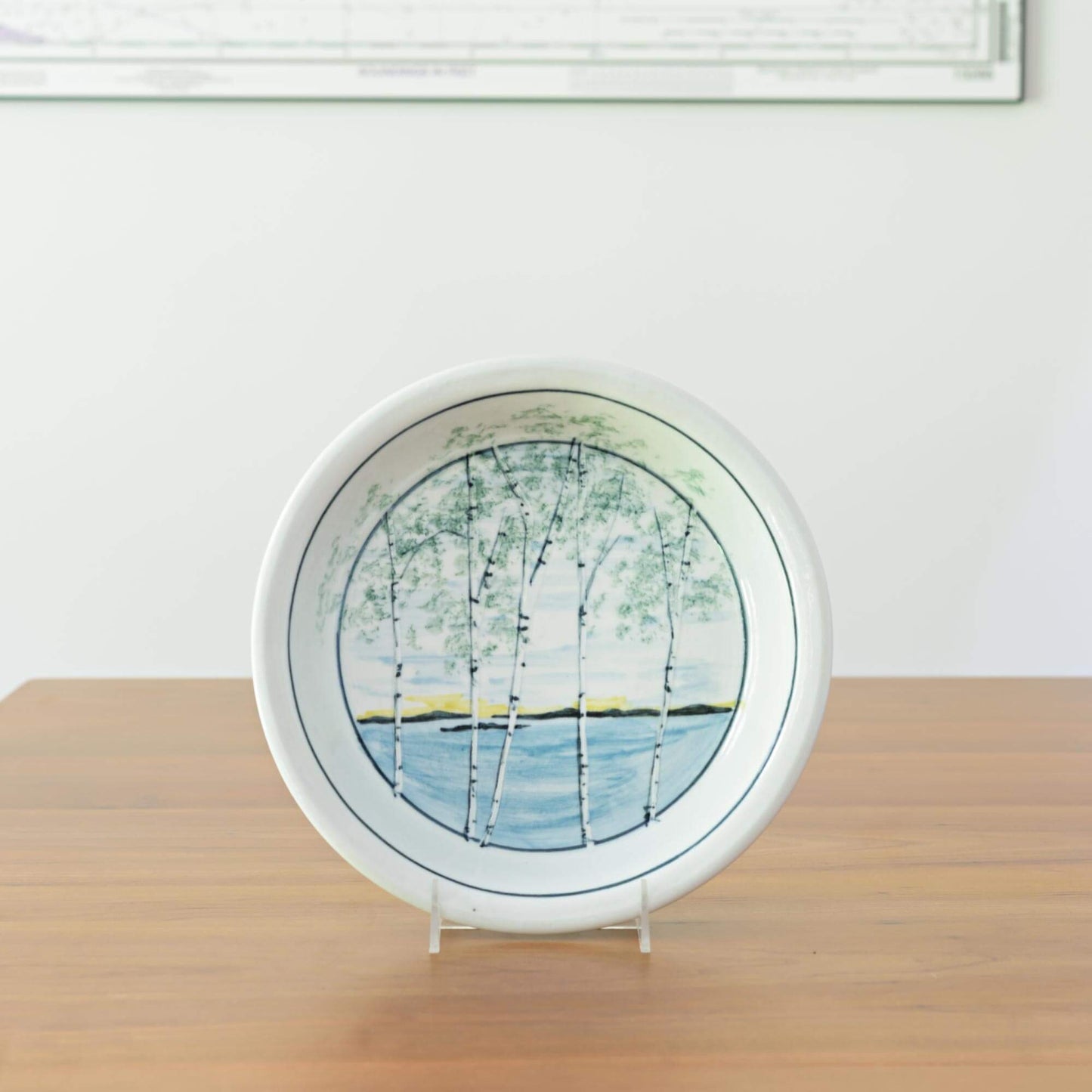 Handmade Pottery Pie Plate in Birch Point pattern made by Carroccia Tony in Italy