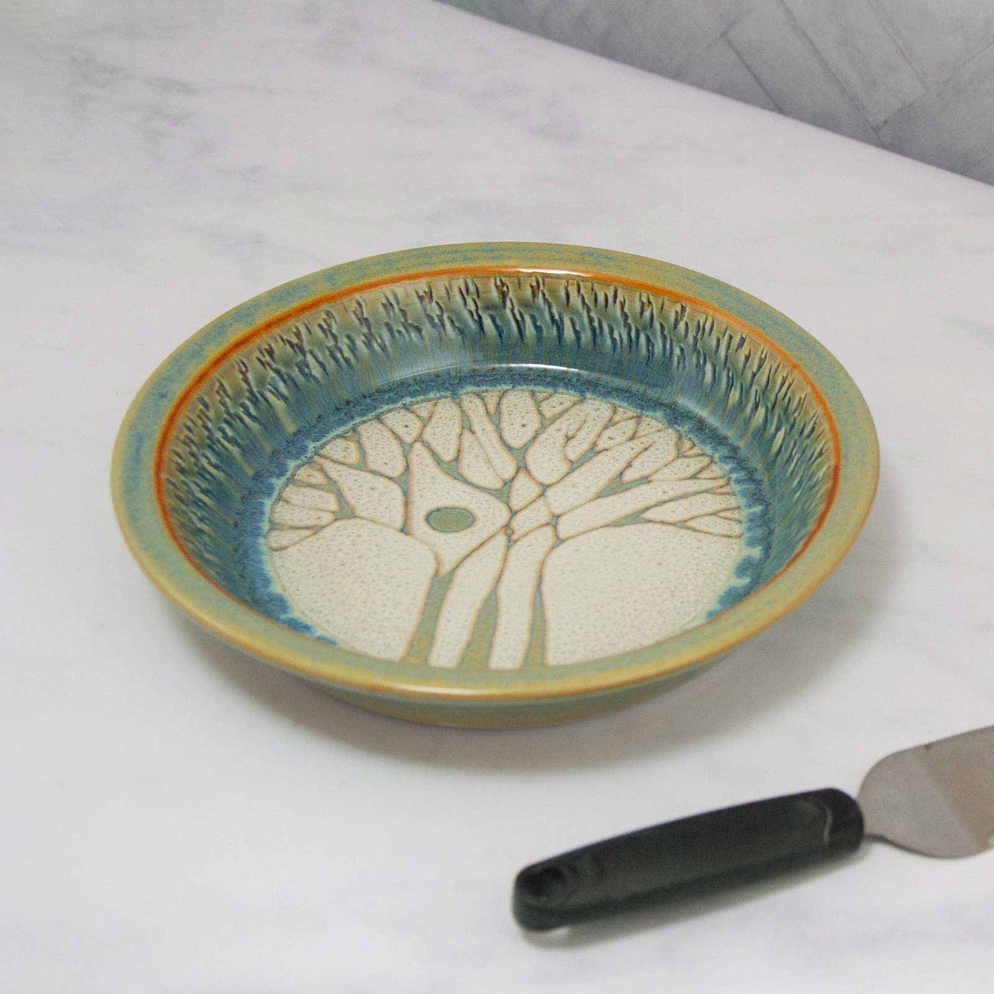 Handmade Pottery Pie Plate made by Carroccia Tony in Italy