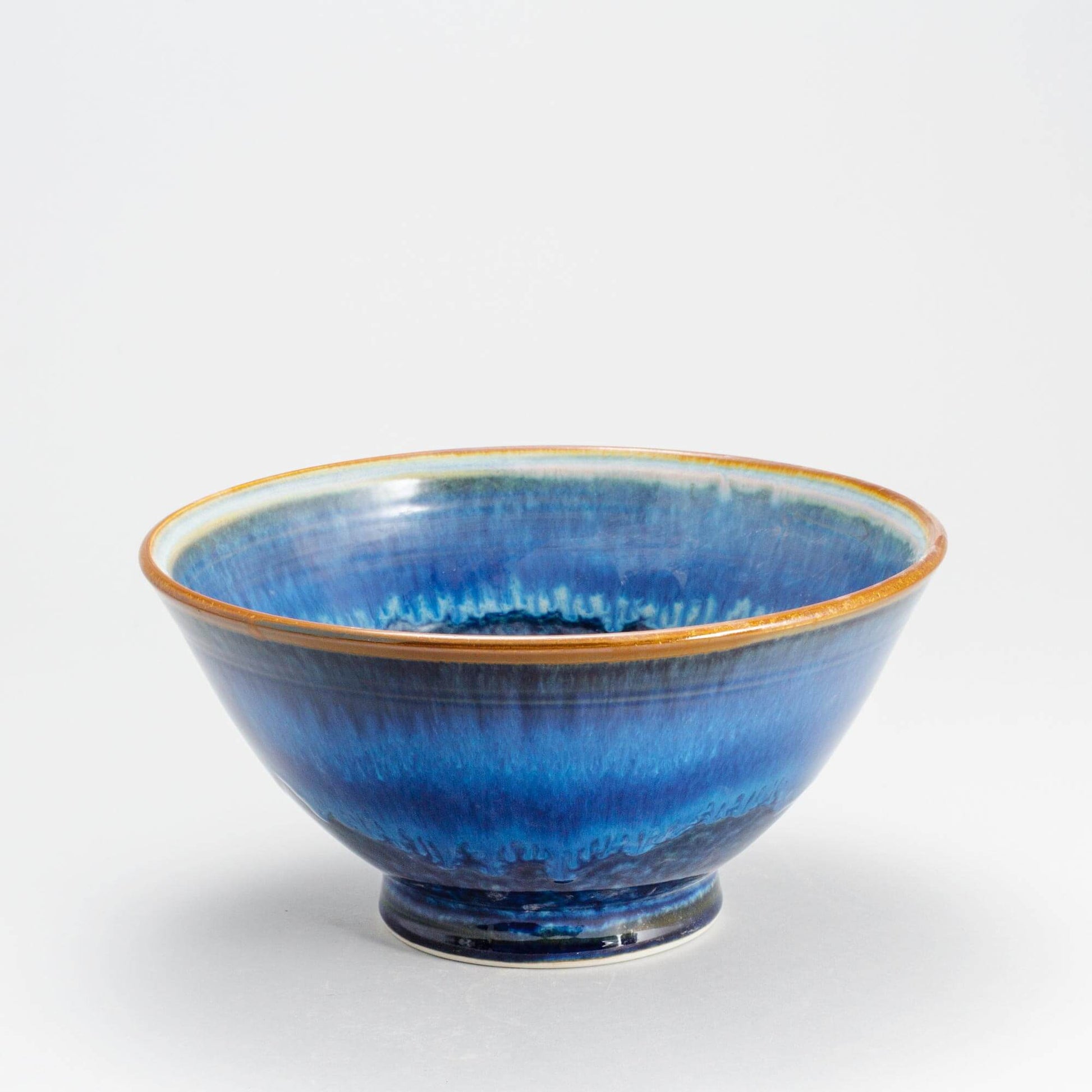 Handmade Pottery Popcorn Bowl in Cobalt pattern made by Carroccia Tony  in Italy