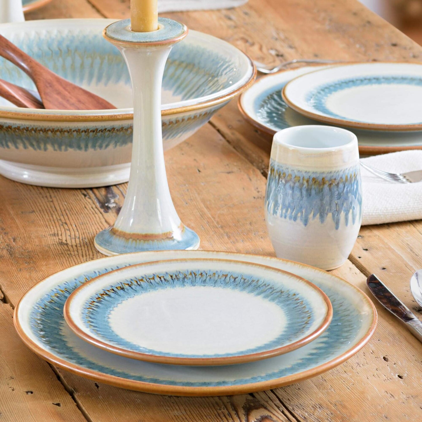Handmade Pottery Rimless Dinner Plate made by Carroccia Tony in Italy