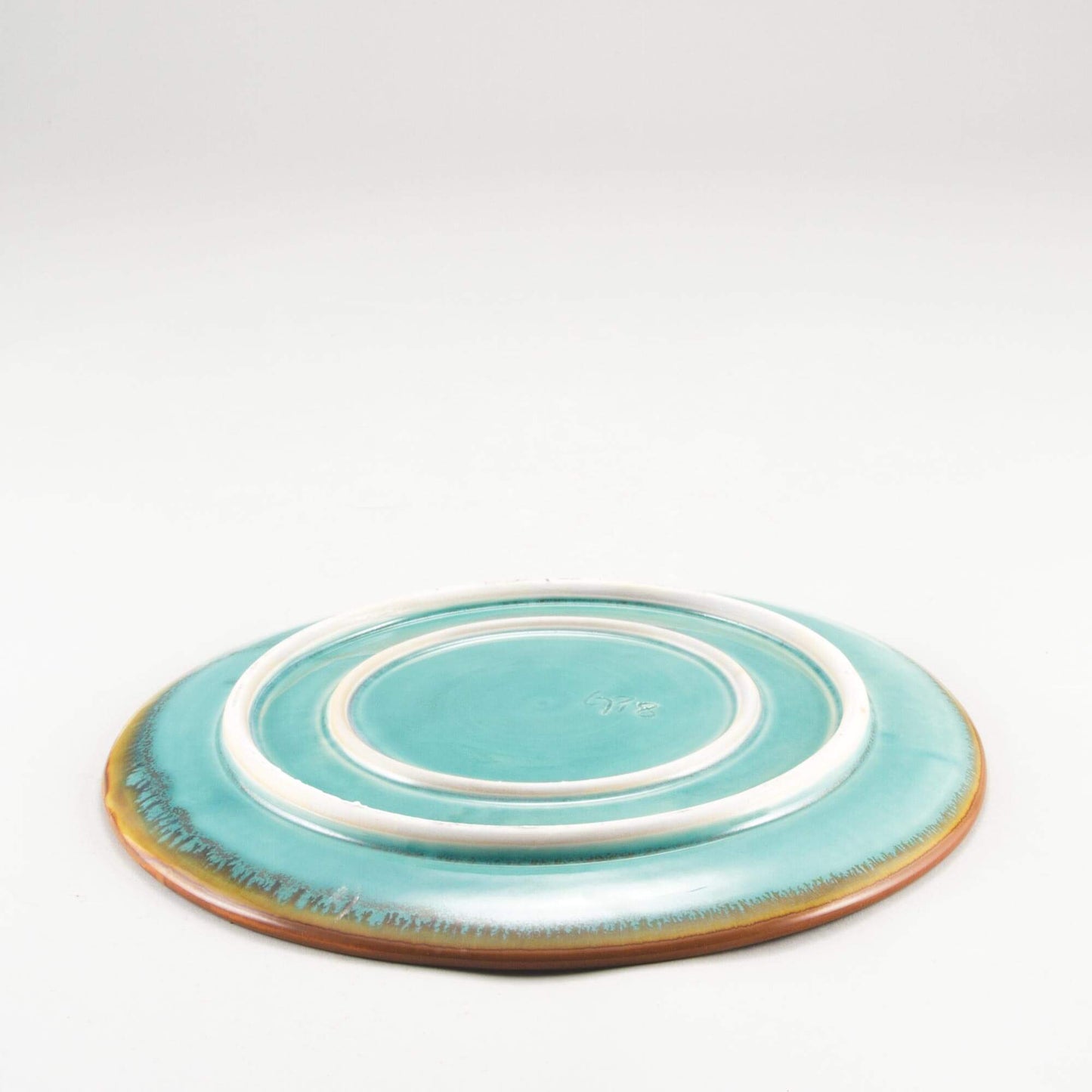 Handmade Pottery Rimless Dinner Plate made by Carroccia Tony in Italy