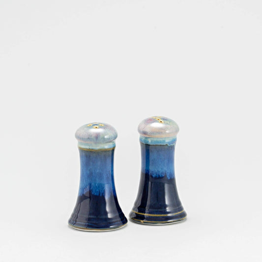 Handmade Pottery Salt & Pepper in Cobalt pattern made by Carroccia Tony in Italy