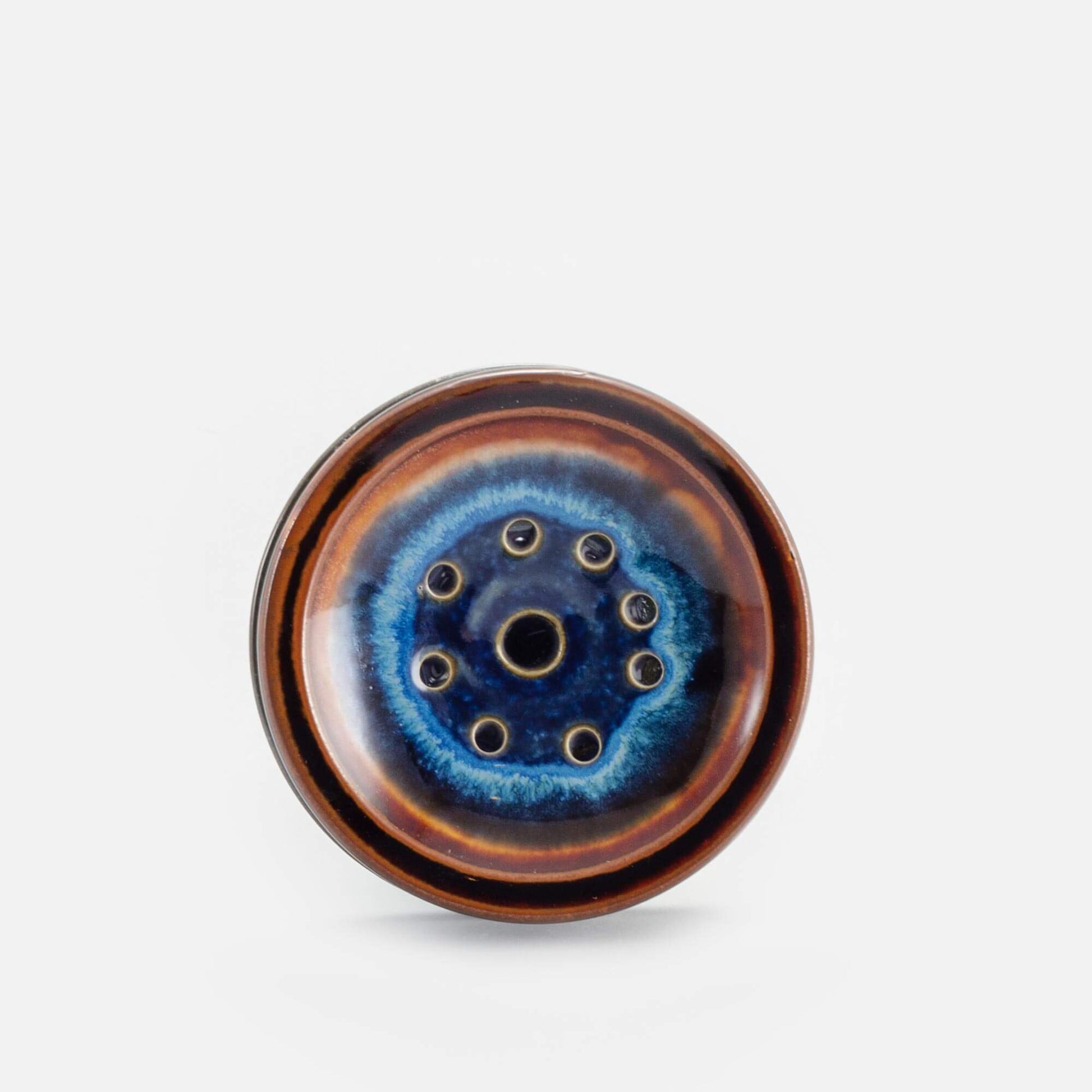 Handmade Pottery Soap Dish in Blue Hamada pattern made by Carroccia Tony  in Italy