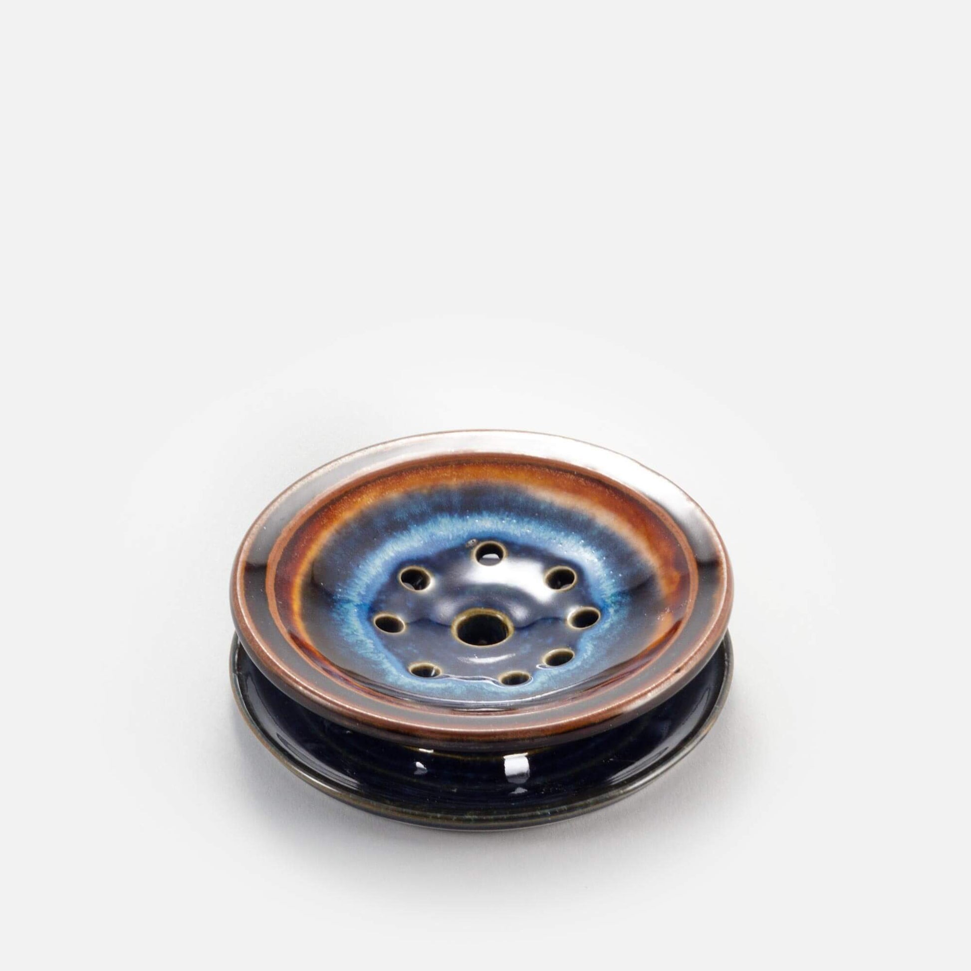 Handmade Pottery Soap Dish in Blue Hamada pattern made by Carroccia Tony  in Italy