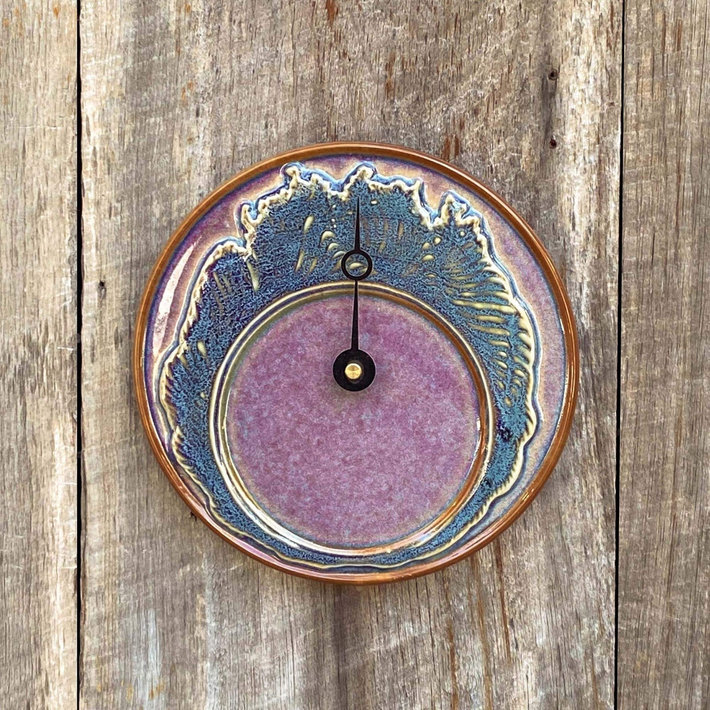 Handmade Pottery Tide Clock in Limited Edition Island Sunset pattern made by Carroccia Tony in Italy