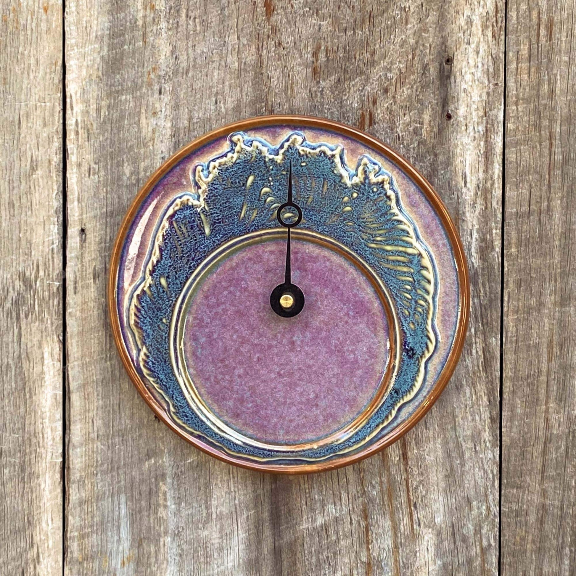 Handmade Pottery Tide Clock in Limited Edition Island Sunset pattern made by Carroccia Tony  in Italy