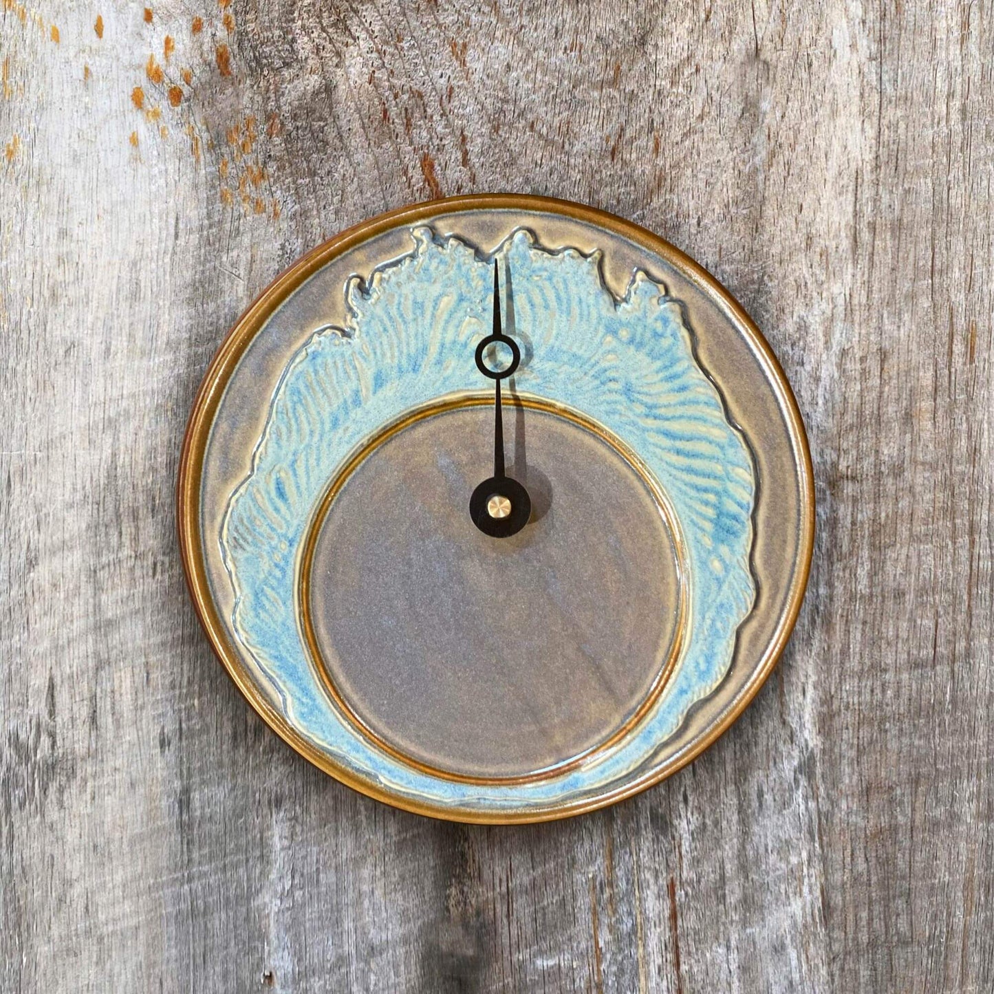 Handmade Pottery Tide Clock in Sea Glass pattern made by Carroccia Tony in Italy