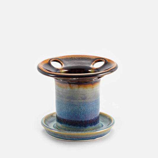 Handmade Pottery Toothbrush Holder in Hamada & Purple pattern made by Carroccia Tony  in Italy