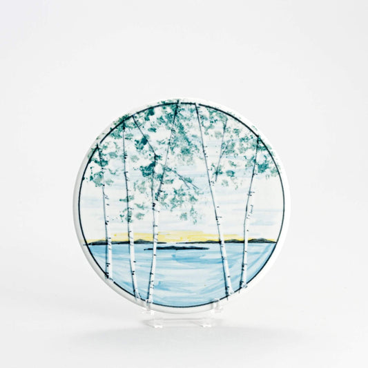 Handmade Pottery Trivet in Birch Point pattern made by Carroccia Tony  in Italy