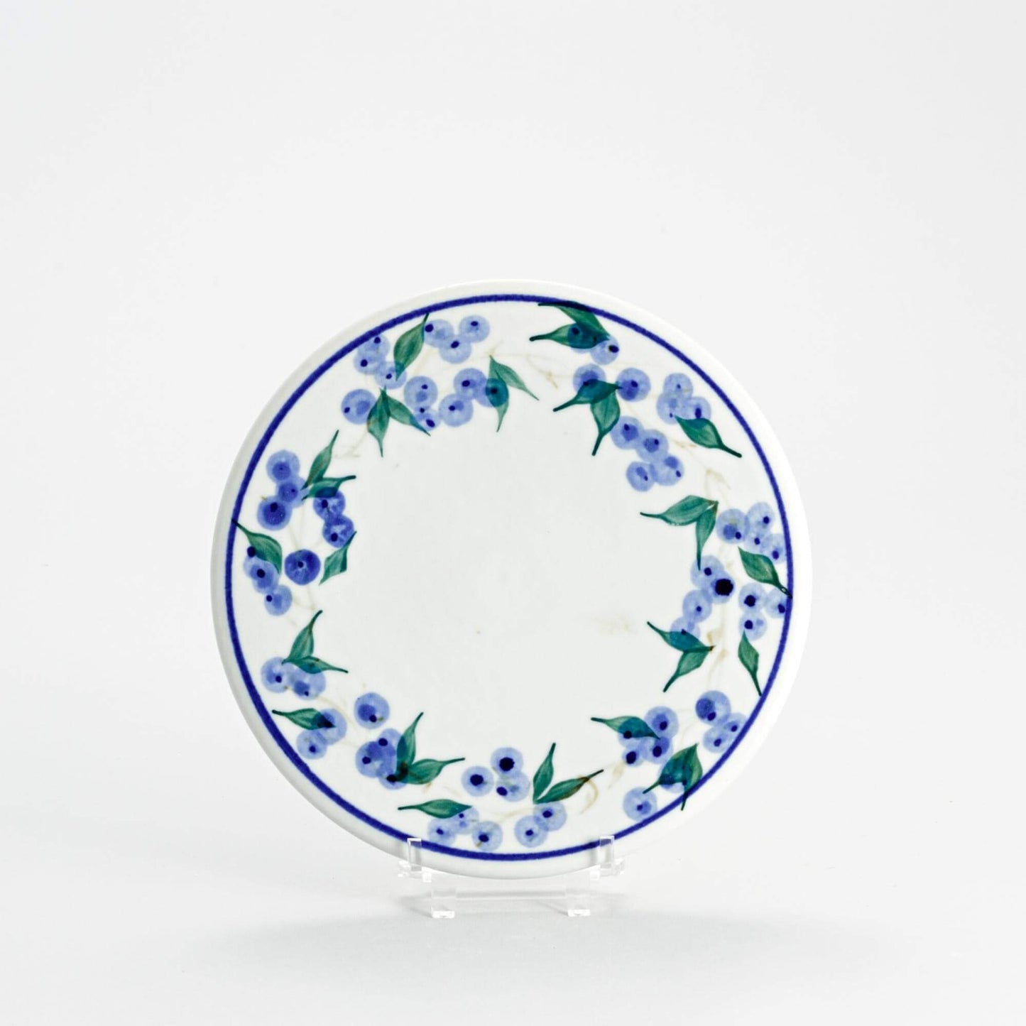 Handmade Pottery Trivet in Blueberry pattern made by Carroccia Tony in Italy