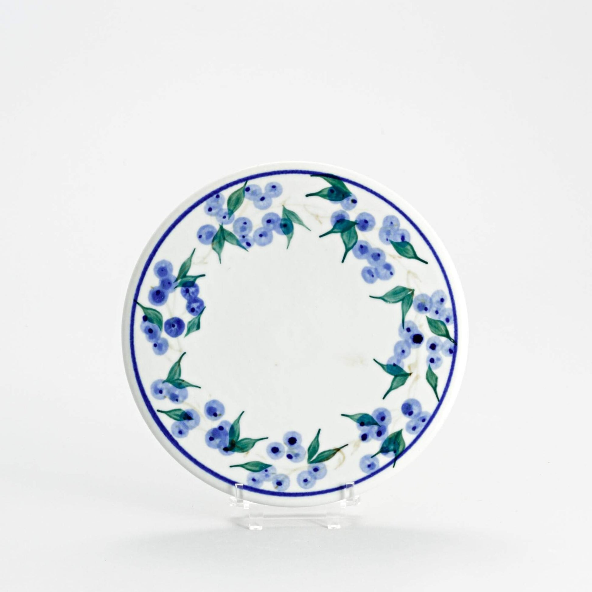 Handmade Pottery Trivet in Blueberry pattern made by Carroccia Tony  in Italy